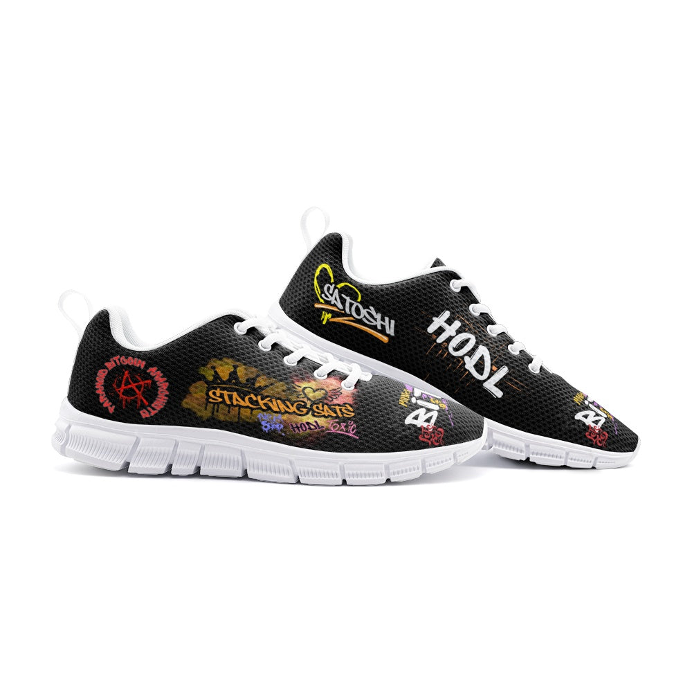 Dark Bitcoin Graffiti Sneakers
