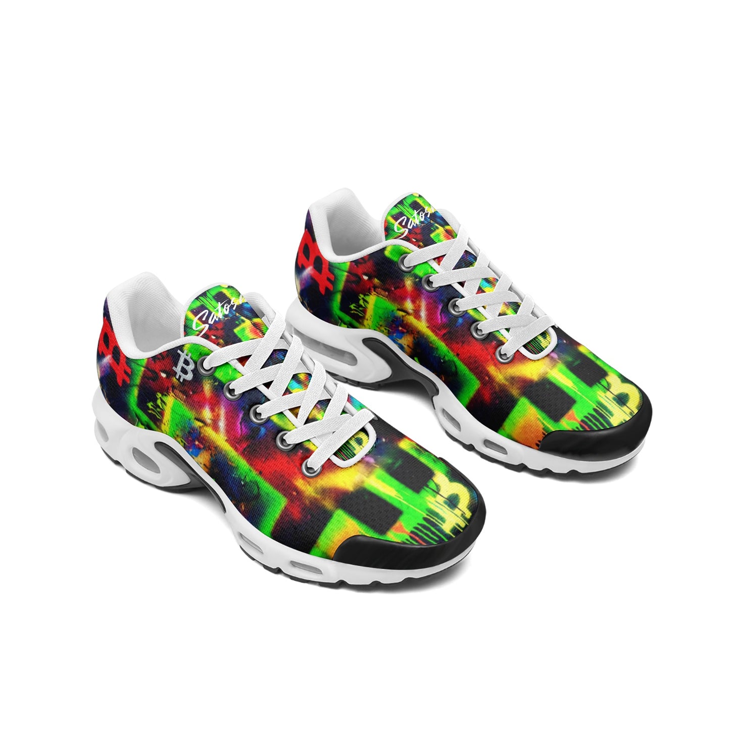 Neon Graffiti Bitcoin Air Flex Sneakers