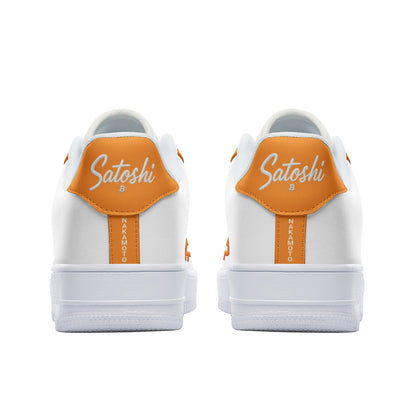 Classic B Orange — Bitcoin Low Top Sneakers
