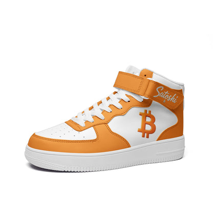 Classic B Orange High Tops — Bitcoin High Top Sneakers