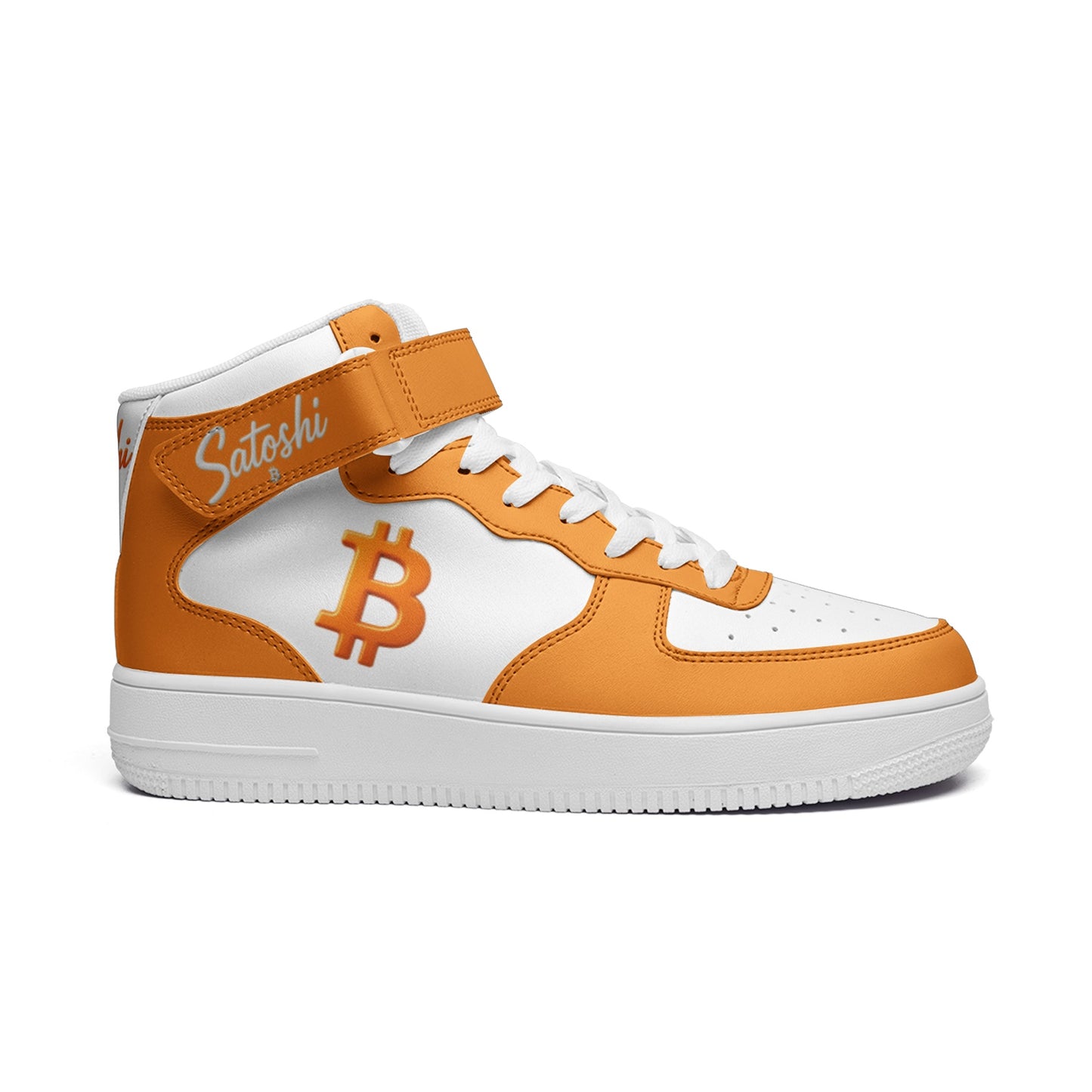 Classic B Orange High Tops — Bitcoin High Top Sneakers