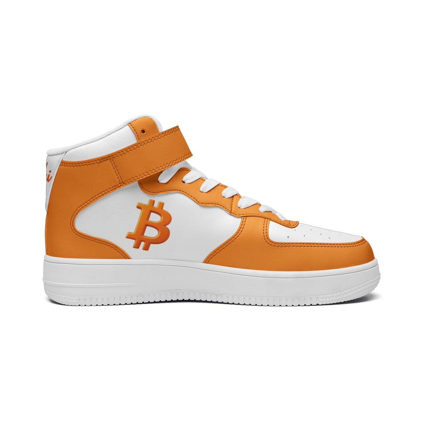 Classic B Orange High Tops — Bitcoin High Top Sneakers