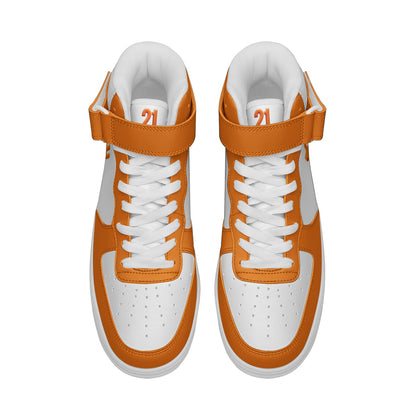 Classic B Orange High Tops — Bitcoin High Top Sneakers