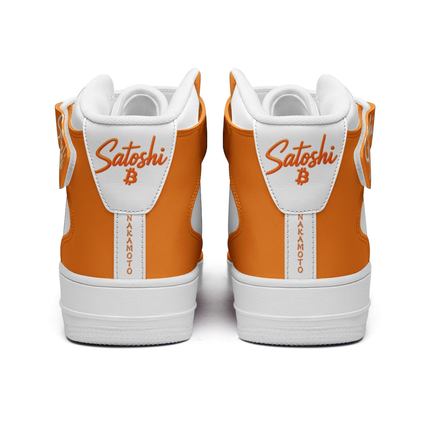 Classic B Orange High Tops — Bitcoin High Top Sneakers