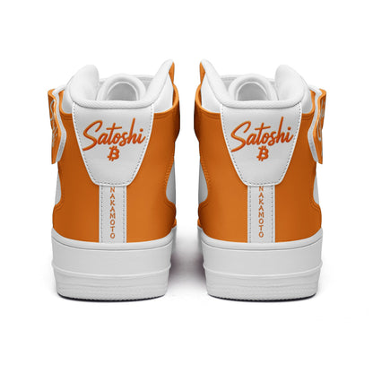 Classic B Orange High Tops — Bitcoin High Top Sneakers
