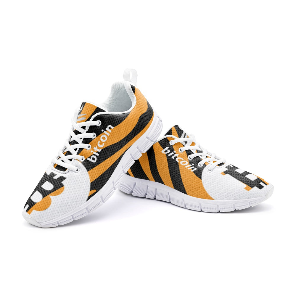 Bitcoin Tiger Print Orange Black Sneakers