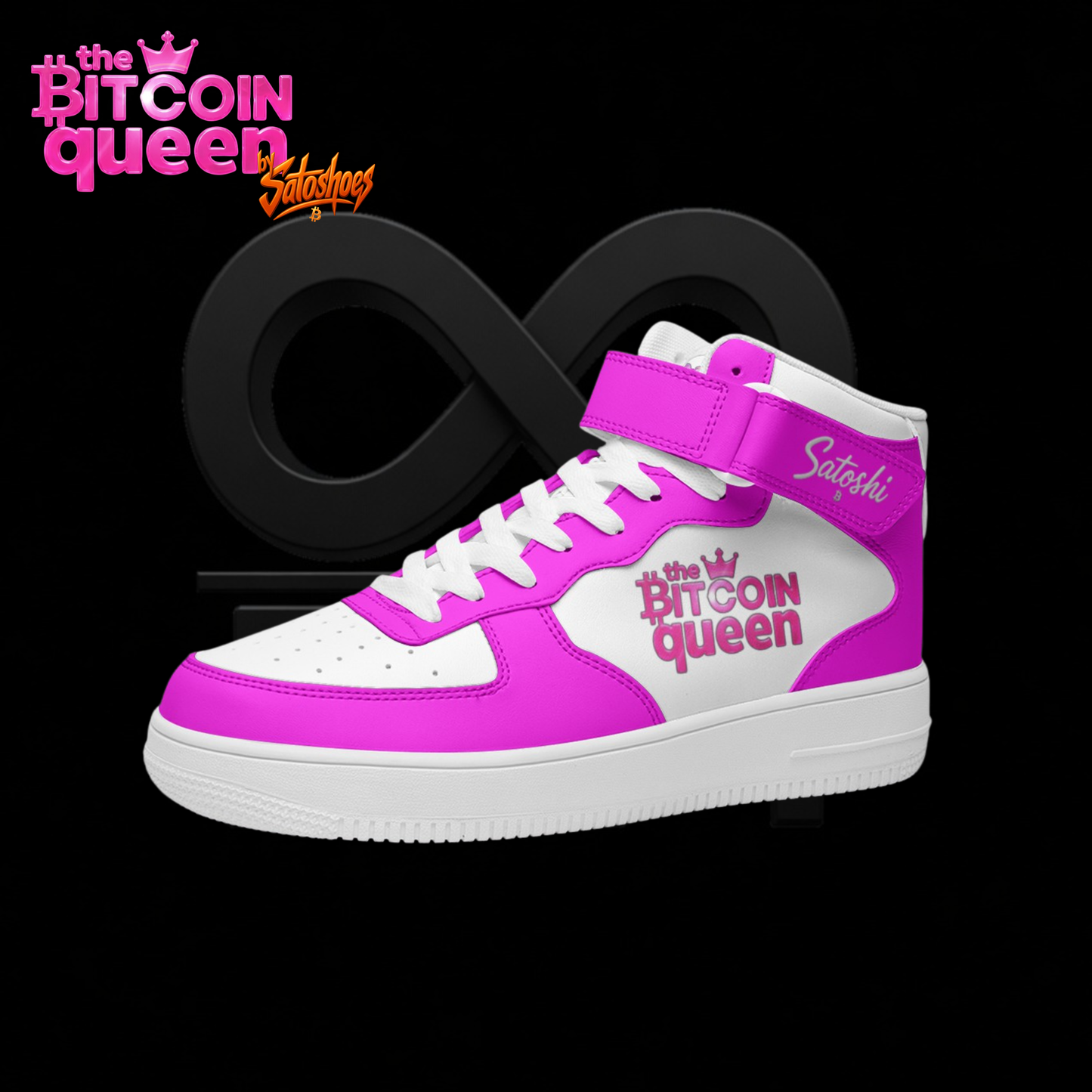 Bitcoin Queen Pink Scarce High Top Sneakers
