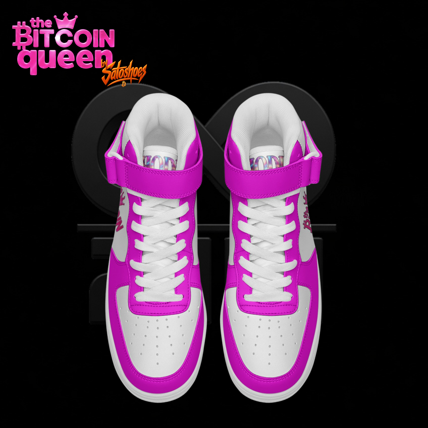Bitcoin Queen Pink Scarce High Top Sneakers