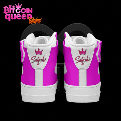 Bitcoin Queen Pink Scarce High Top Sneakers