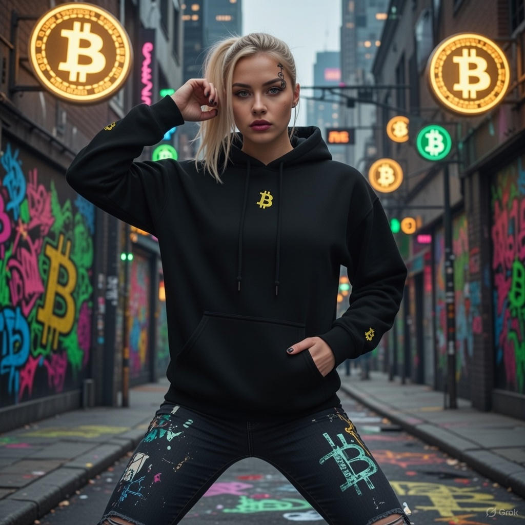 Classic Bitcoin B Embroidered Unisex Pullover Hoodie