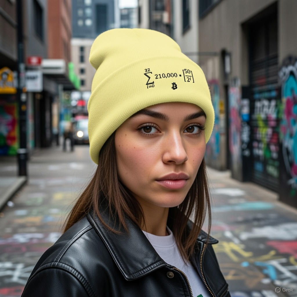 Bitcoin Equation Embroidered Cuffed Beanie 5 colours available