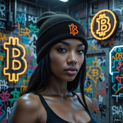 Bitcoin Knots Embroidered Cuffed Beanie