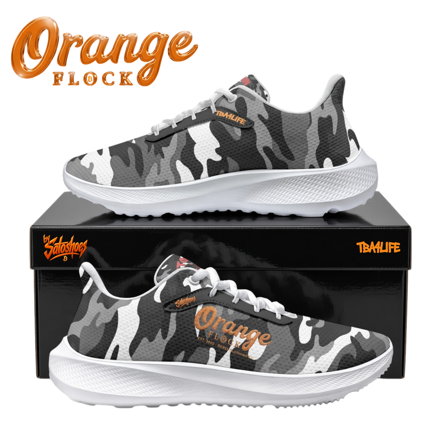 Orange Flock Urban Camo Sneakers