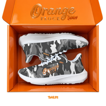 Orange Flock Urban Camo Sneakers