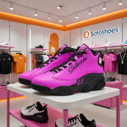 Pink Stacking Sats Basketball Sneakers