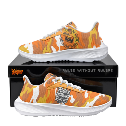 No Rulers Orange Camo Sneakers