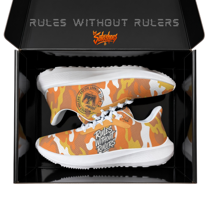 No Rulers Orange Camo Sneakers