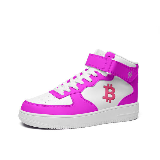 Classic B Pink High Tops — Bitcoin High Top Sneakers