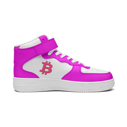 Classic B Pink High Tops — Bitcoin High Top Sneakers
