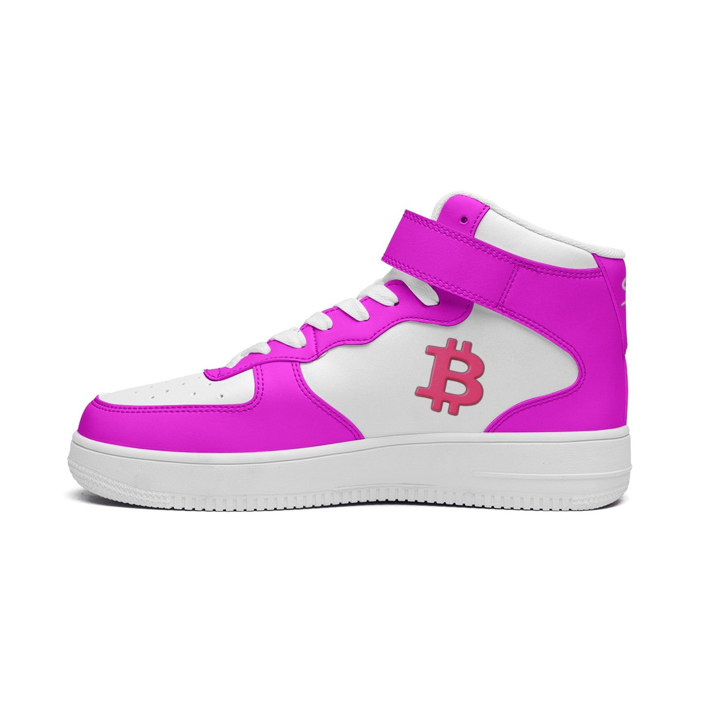 Classic B Pink High Tops — Bitcoin High Top Sneakers