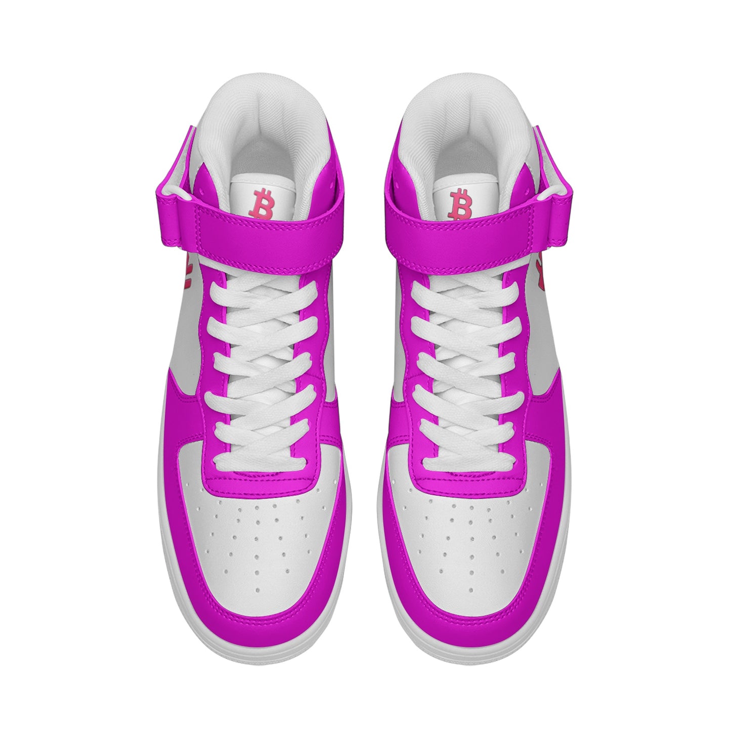 Classic B Pink High Tops — Bitcoin High Top Sneakers