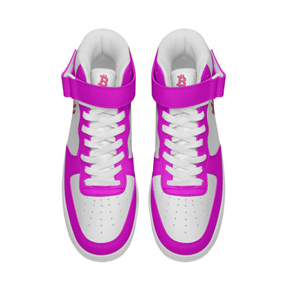 Classic B Pink High Tops — Bitcoin High Top Sneakers