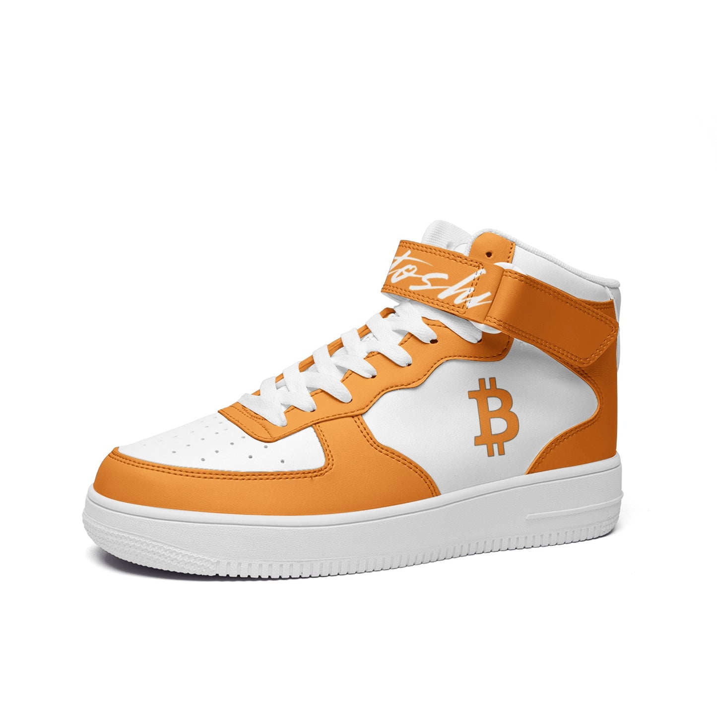 Bitcoin Tron White High Top Sneakers