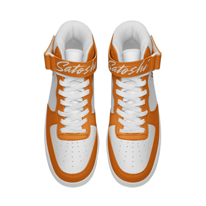 Bitcoin Tron White High Top Sneakers