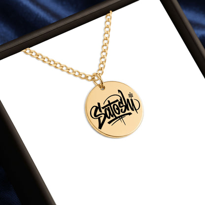 Cuban Chain Satoshi Signature Coin Necklace Laser Engraved