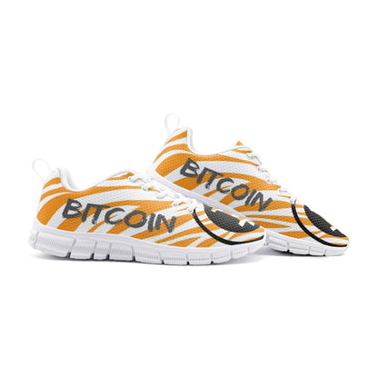 Bitcoin Tiger Print Orange White Sneakers