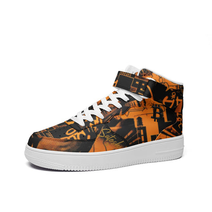 Satoshi Cypherpunk High Tops — Orange/Black