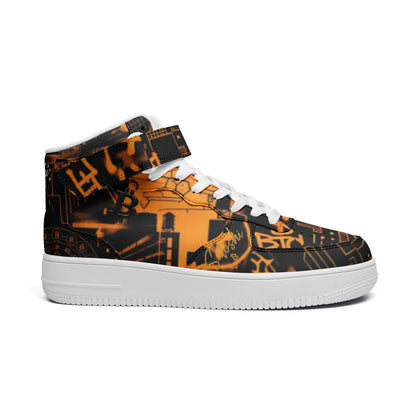 Satoshi Cypherpunk High Tops — Orange/Black