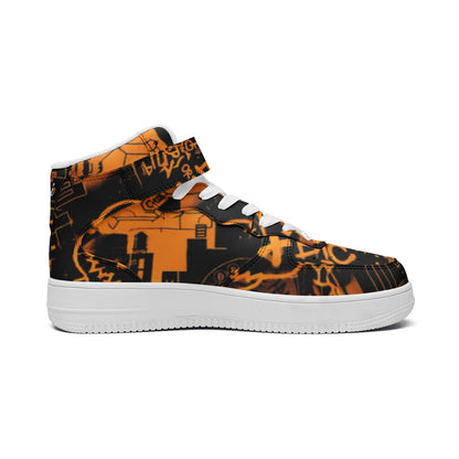 Satoshi Cypherpunk High Tops — Orange/Black