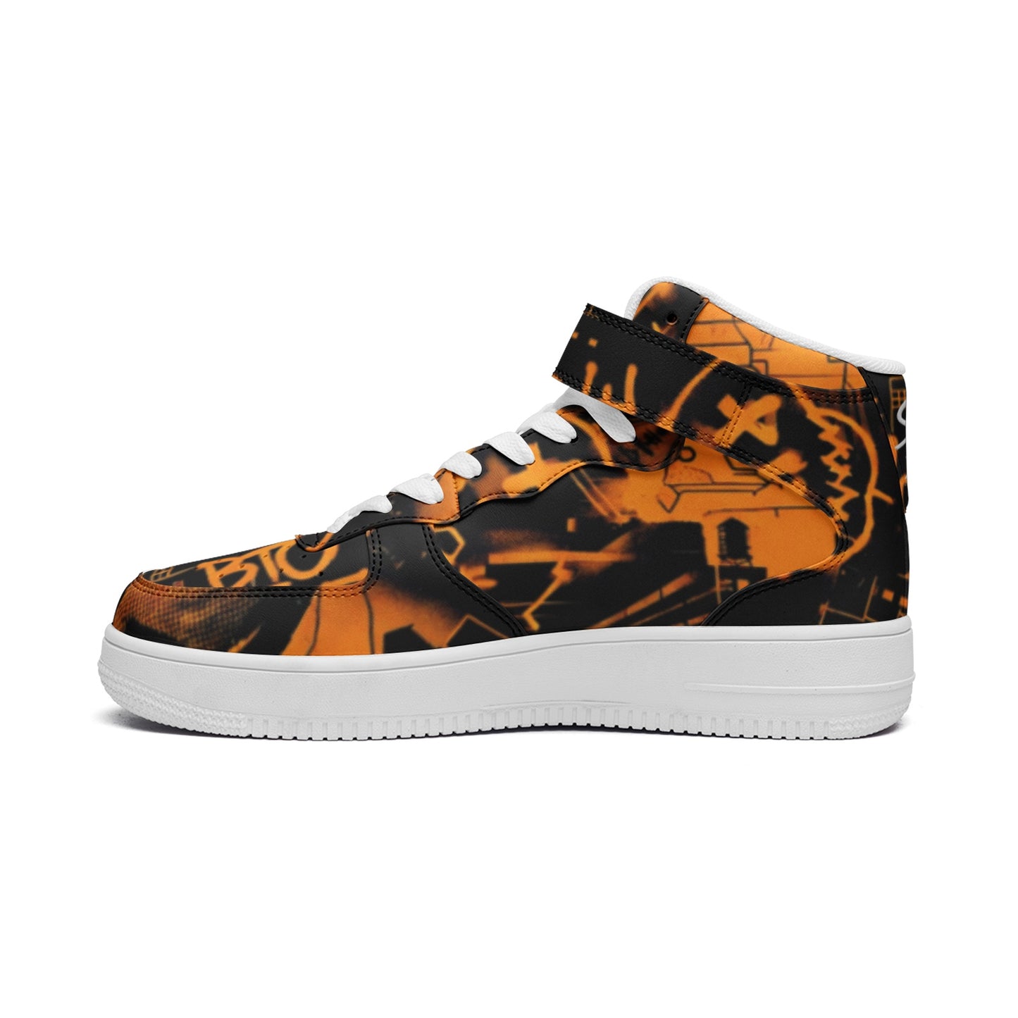 Satoshi Cypherpunk High Tops — Orange/Black