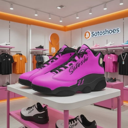 Pink Stacking Sats Basketball Sneakers