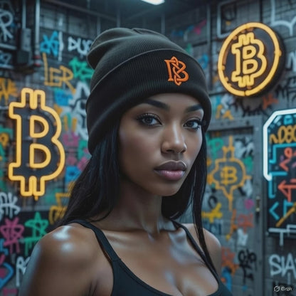 Bitcoin Knots Embroidered Cuffed Beanie